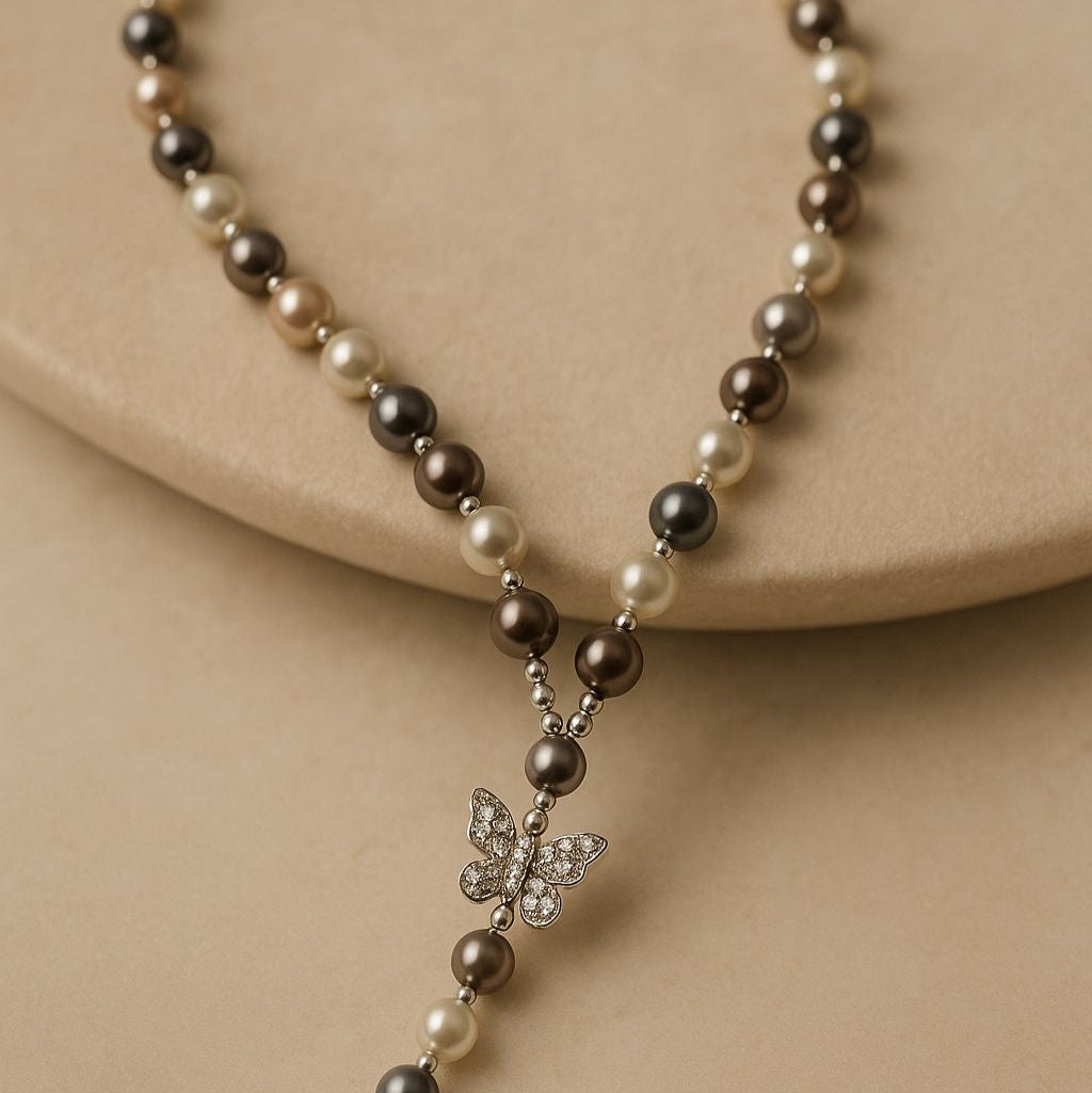 Elysian Bloom Adjustable Pearl Necklace